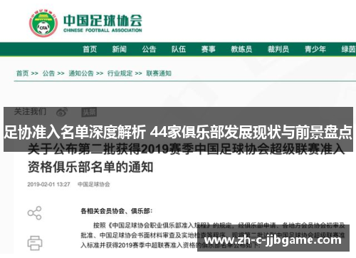 足协准入名单深度解析 44家俱乐部发展现状与前景盘点